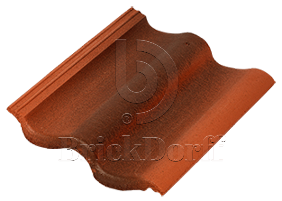 Натуральная цементно-песчаная черепица рядовая Antik кирпично-красный 29, Kriastak Baltic tile