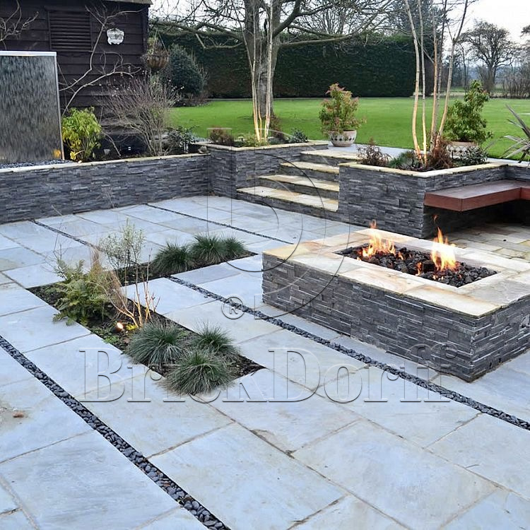 Сланец Черный-018 600*150*10-20 мм, натуральный камень для фасада и интерьера BD