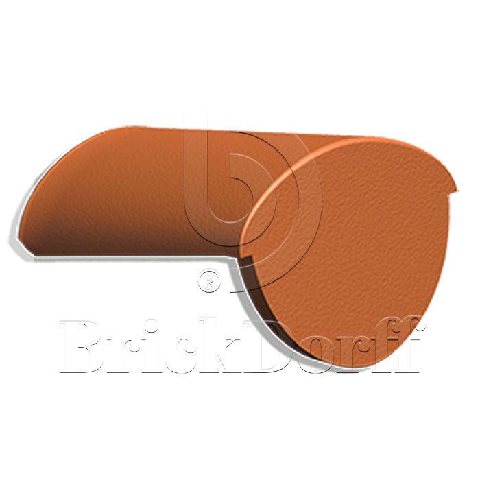 Конечная коньковая черепица натуральная цементно-песчаная Classic красный 26, Kriastak Baltic tile