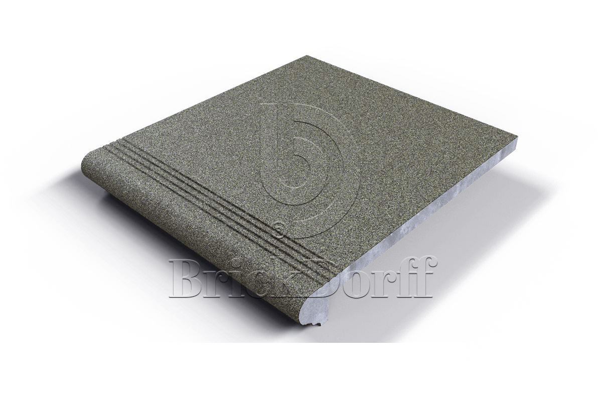 502 Ступень Флорентинер фронтальная противоскользящая с насечками, серая 330*310*17 мм