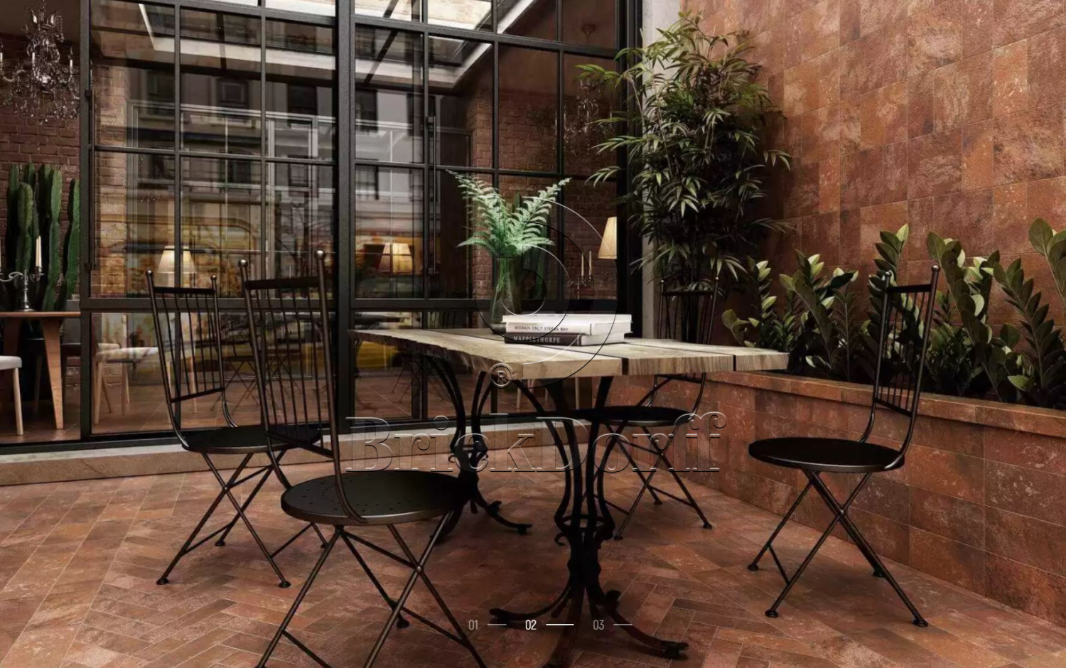 Manhattan Red Exagres 330*330*12 мм, клинкерная угловая ступень флорентинер с капиносом, противоскользящая