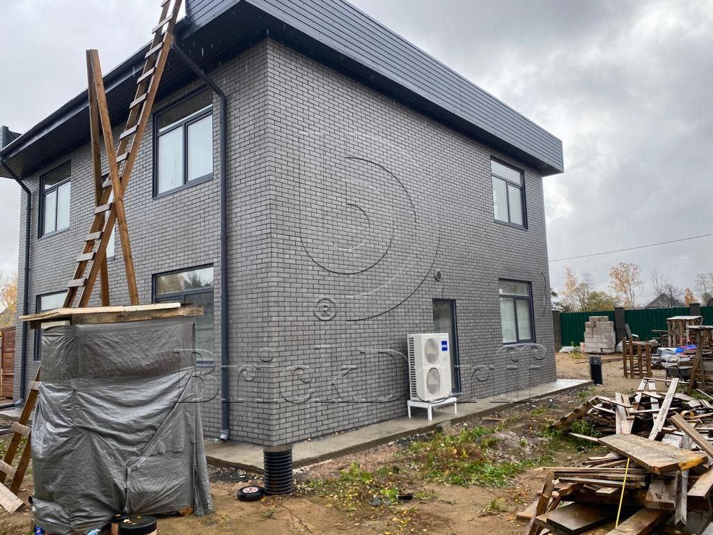 Mattone Sabbia Grafit 245X66х7,4 мм Клинкерная фасадная плитка под кирпич облицовочная, серая