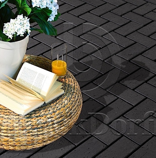 Тротуарная плитка / брусчатка Клинкерная черная LHL klinker TYBET 200*100*47 мм