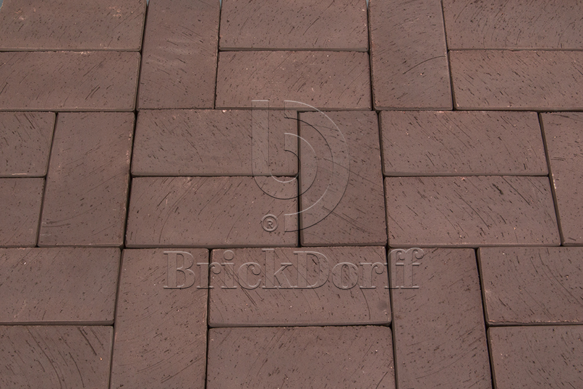 Клинкерная тротуарная плитка - брусчатка Lode  BRUNIS Коричневая 200х100х52 мм