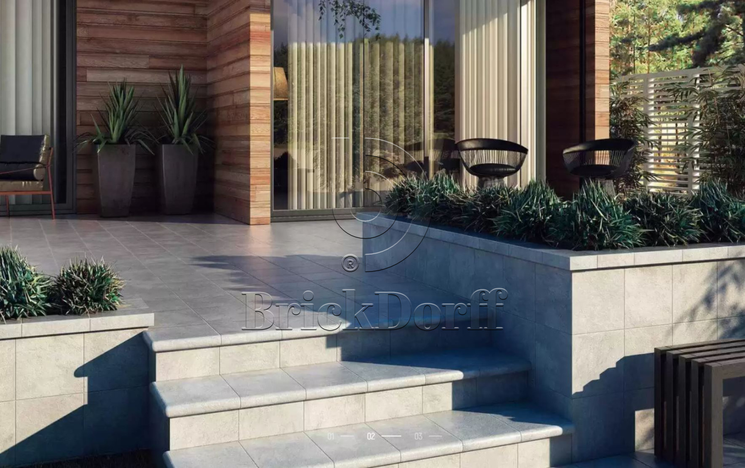 Manhattan Grey Exagres 330*330*12 мм, клинкерная ступень флорентинер- с капиносом, противоскользящая