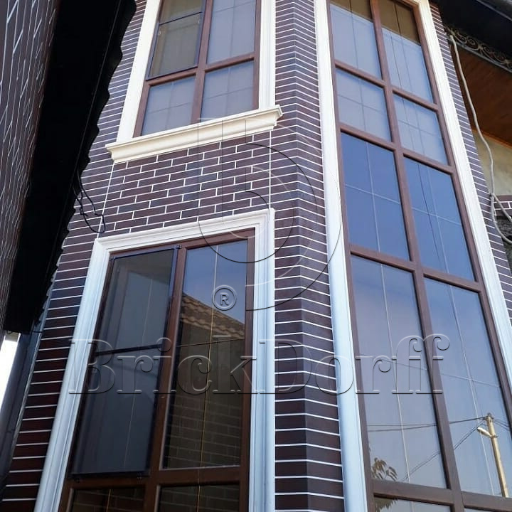 NATURAL BROWN 245X66х7,4 мм Клинкерная фасадная плитка под кирпич облицовочная коричневая