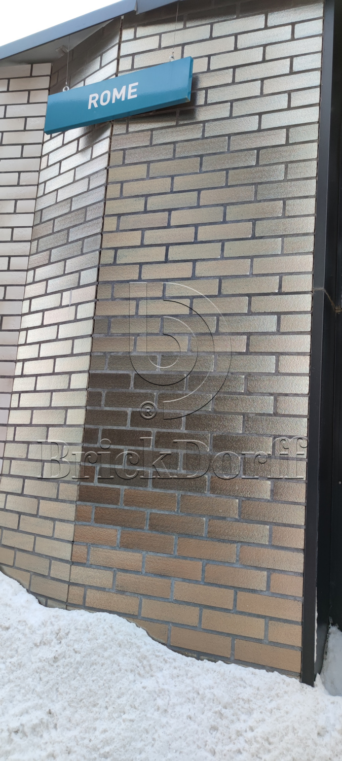 Золотая бронза 250х71х14 Клинкерная фасадная плитка облицовочная под кирпич для ВентФасада