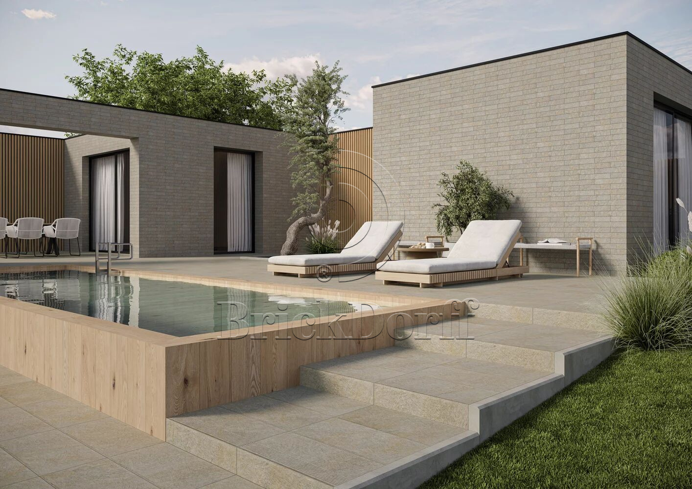 Eremite Taupe 600*300*8,5 мм клинкерная плитка большеформатная для фасада и цоколя