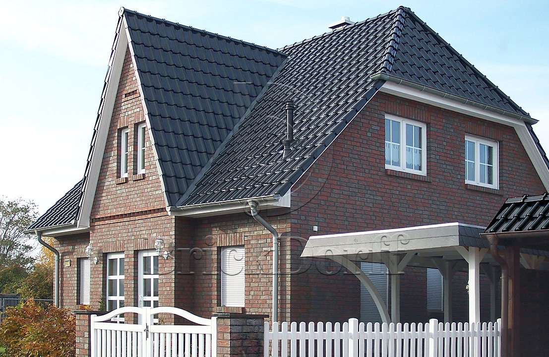 Керамическая черепица рядовая Roben MONZAplus черно-коричневый глазурь