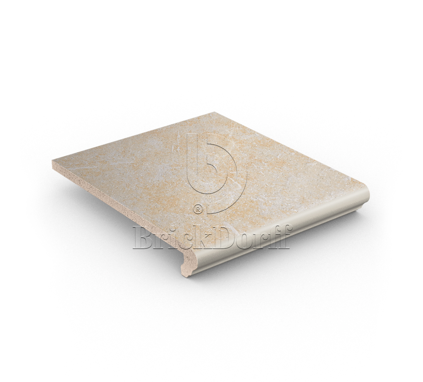 Клинкерная ступень флорентинер противоскользящая плитка Stroeher KERAPLATTE ROCCIA 833 corda 340*294*12 мм