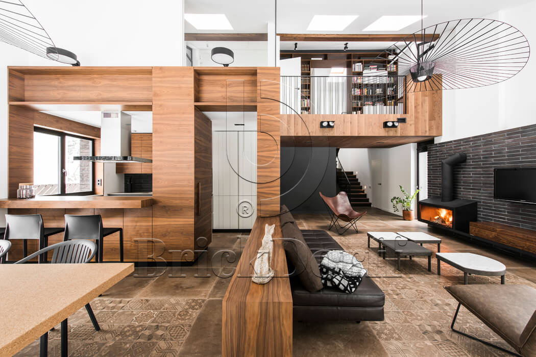 Клинкерная фасадная плитка облицовочная под кирпич Stroeher (Штроер) Glanzstueck Glanzstueck № 6 рельефная, 440*52*14 мм