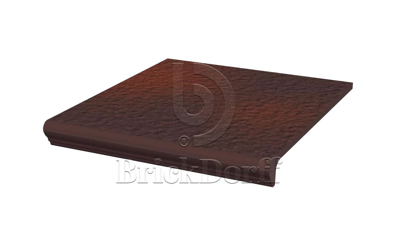 Cloud Brown ступень флорентинер противоскользящая с капиносом, красно-коричневая 330x300x11 мм