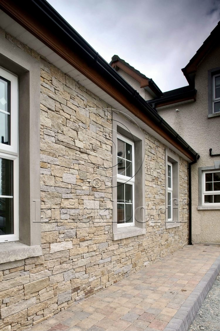 Камень грубый кварцит серо-бежевый 550*200*20\40 мм, натуральный камень для фасада и интерьера BD