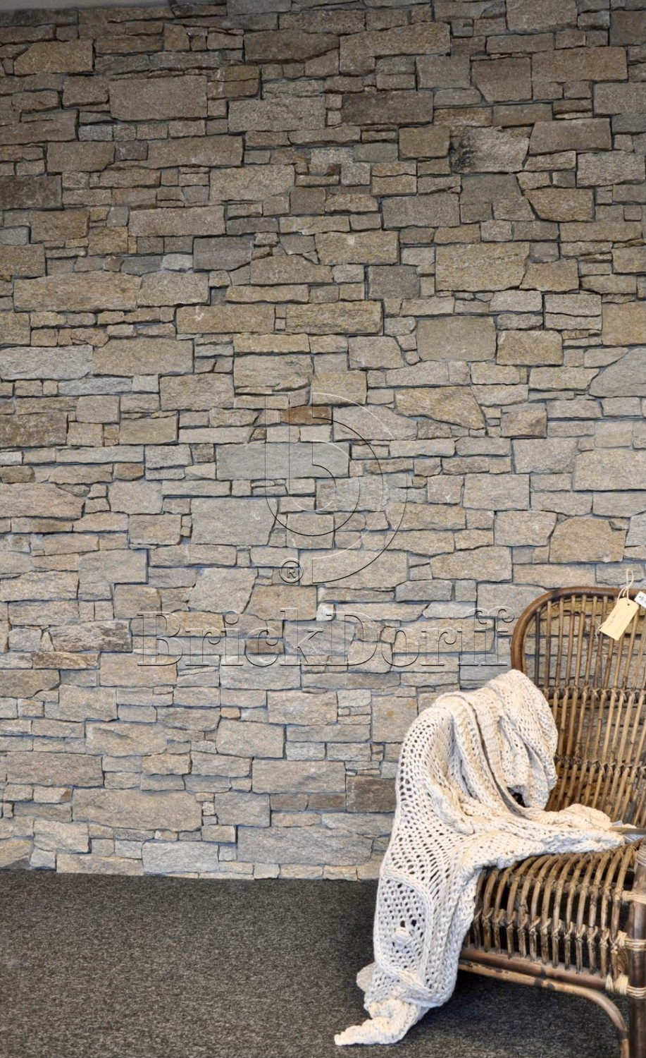 Камень грубый кварцит серо-бежевый 550*200*20\40 мм, натуральный камень для фасада и интерьера BD