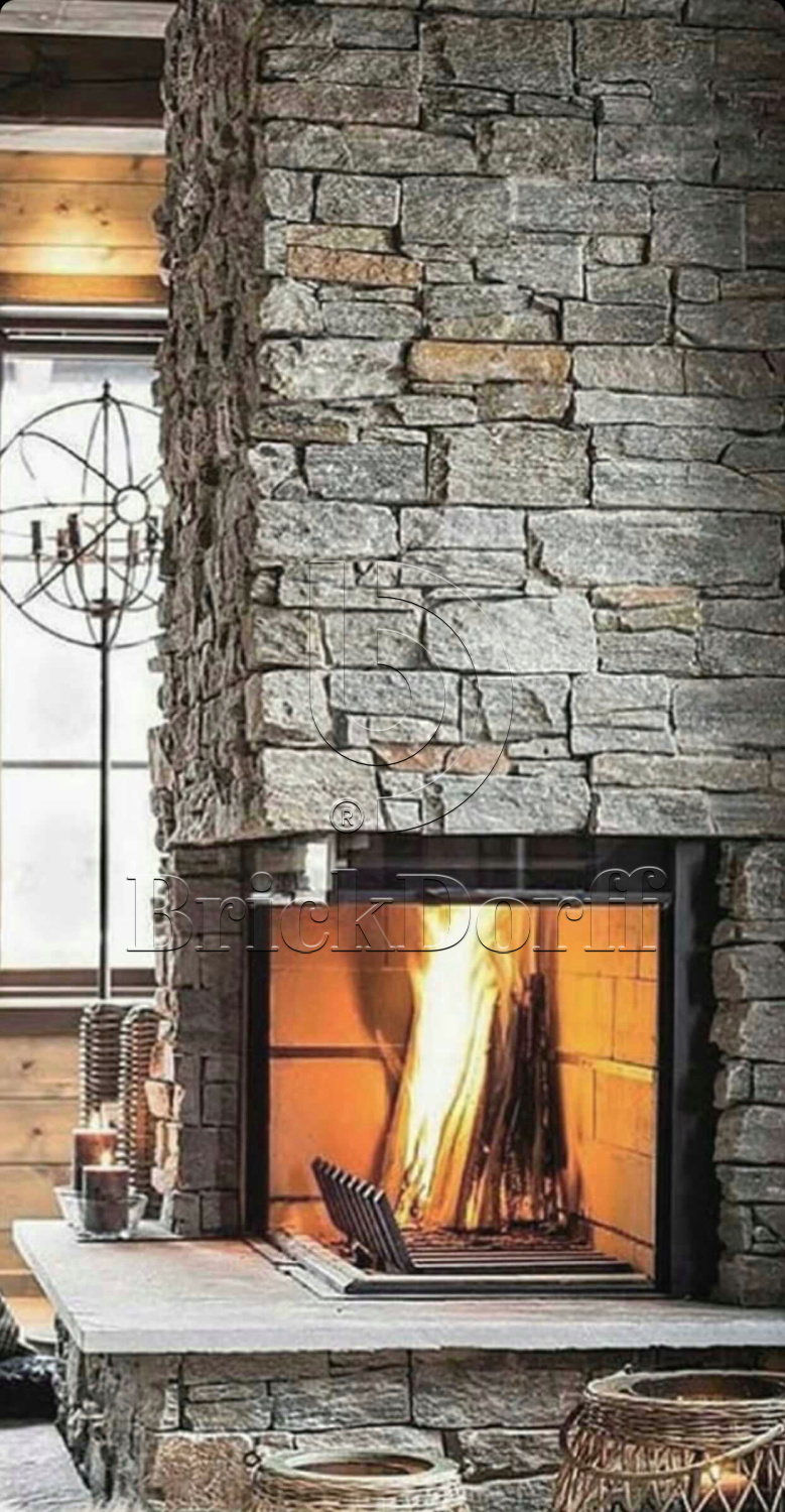 Камень грубый кварцит серо-зеленый 550*200*20\40 мм, натуральный камень для фасада и интерьера BD