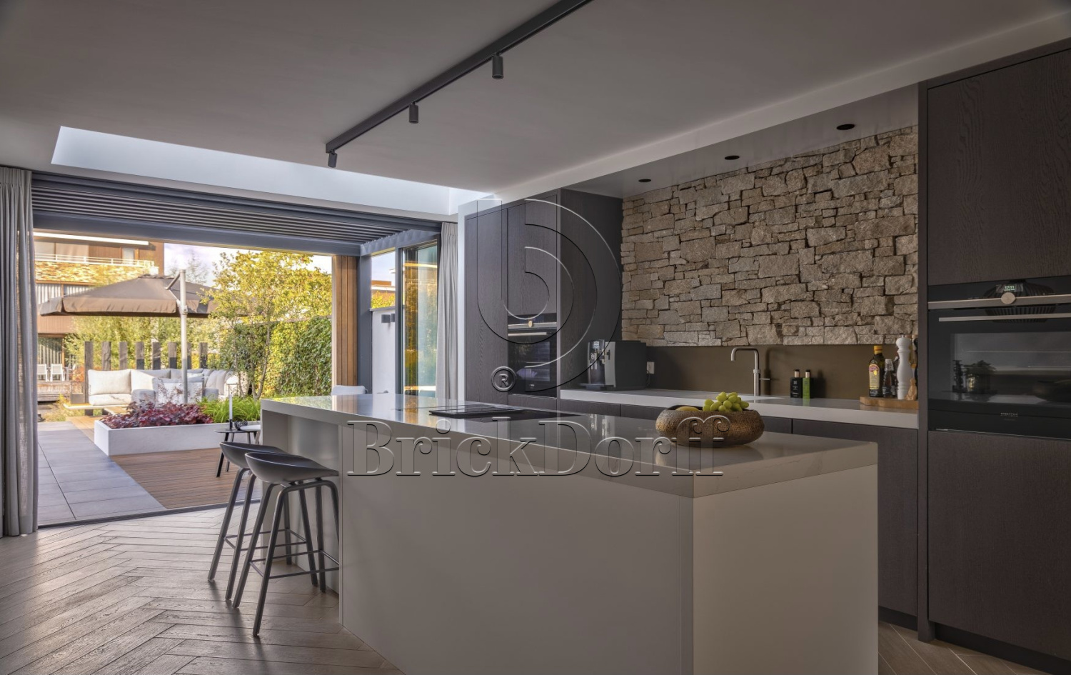 Камень грубый кварцит серо-бежевый 550*200*20\40 мм, натуральный камень для фасада и интерьера BD