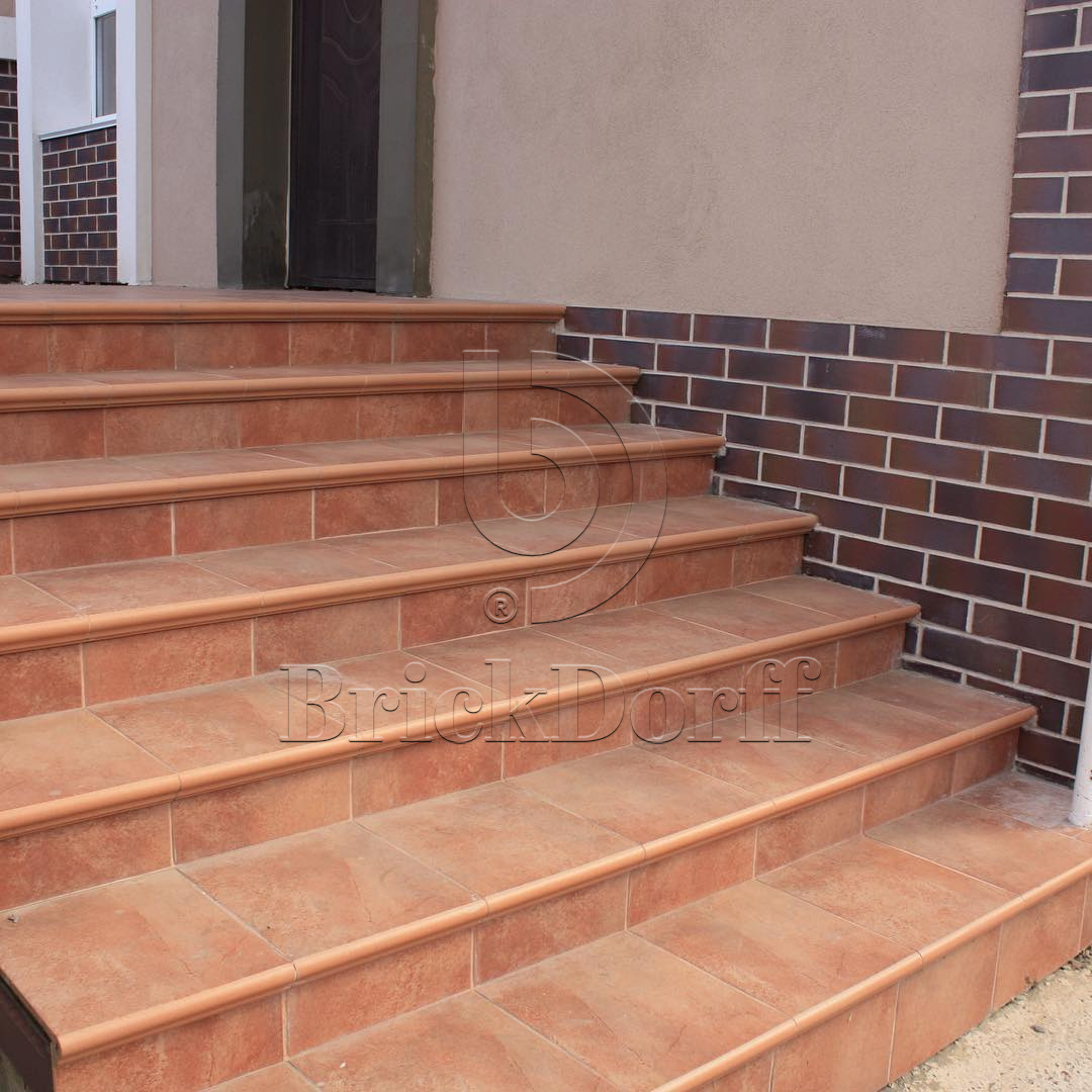 Клинкерная Ступень лофт противоскользящая плитка Stroeher KERAPLATTE AERA X 755 camaro 294*340*35*11 мм