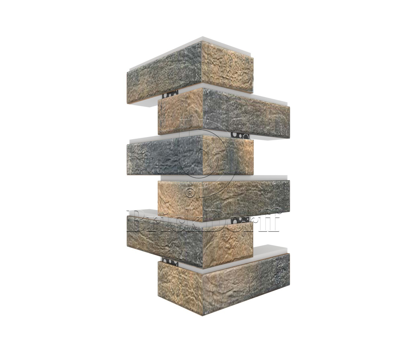 Loft Brick Cardamon Угловая фасадная термопанель из пенополистирола ППС 80 мм, 0,17 м2 с клинкерной плиткой