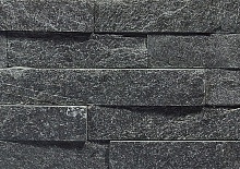Кварцит Черный 600*150*10-20 мм, натуральный камень для интерьера и фасада BD