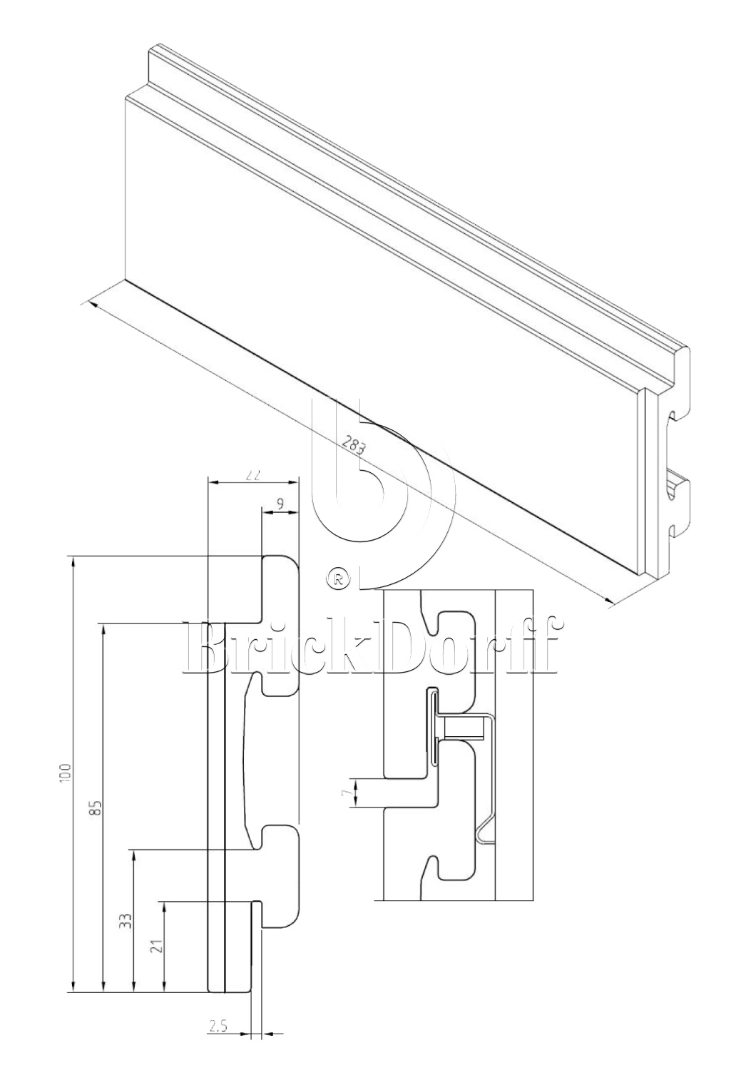 Brick Line 1V 250×80×24 мм — фасадная плитка под кирпич ручной формовки без шва для навесных фасадов
