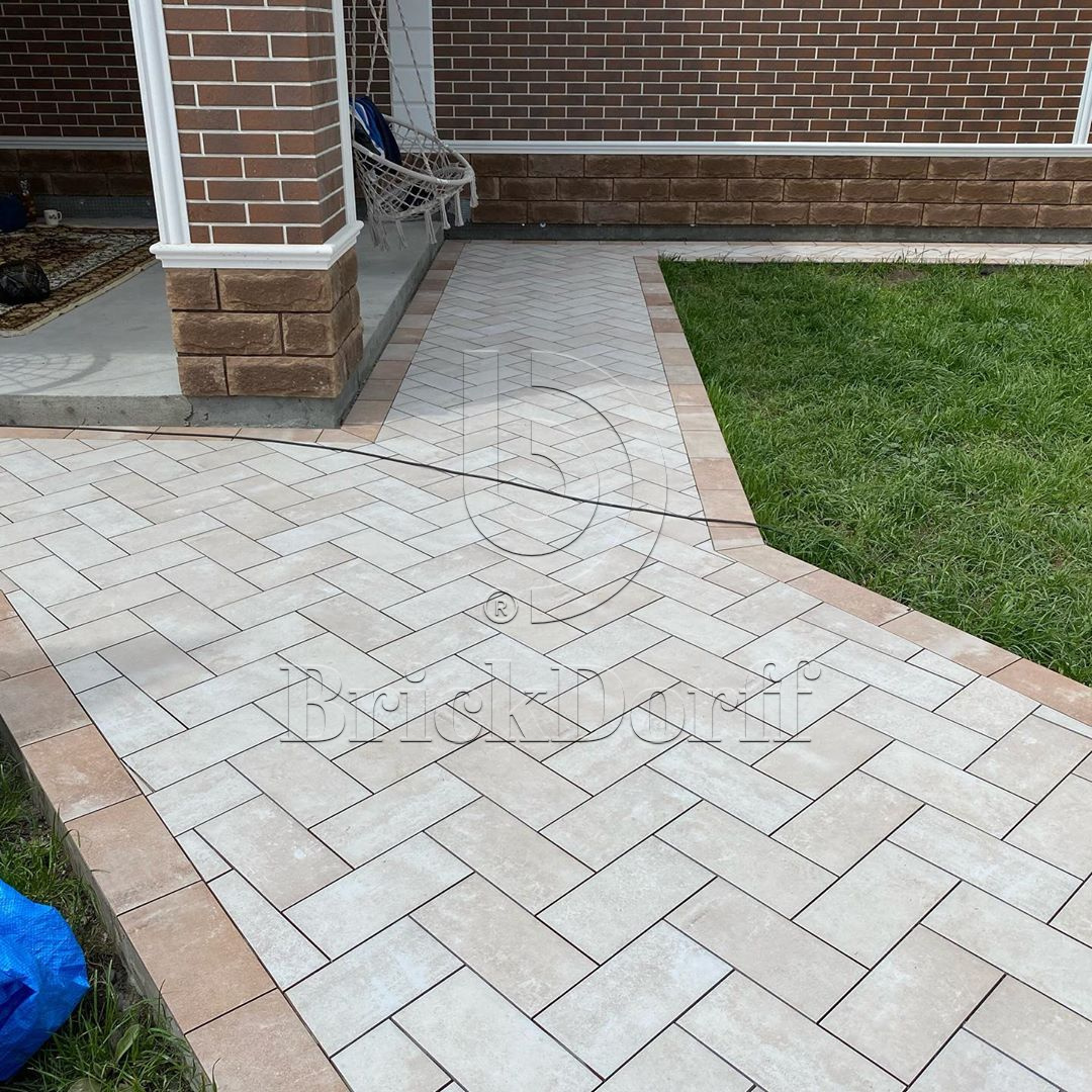 Scandiano Beige клинкерная ступень с насечками противоскользящая 300x300x11 мм