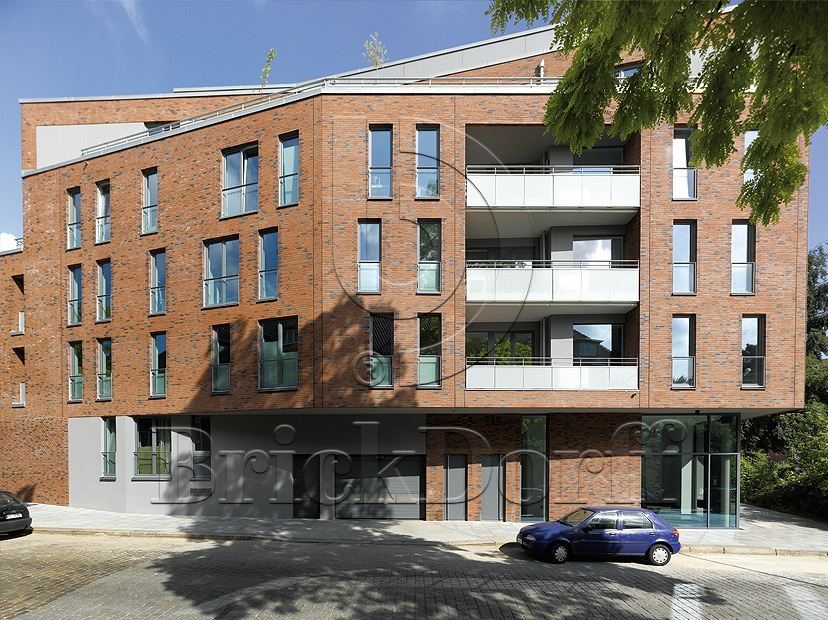 Клинкерная фасадная плитка облицовочная под кирпич Stroeher (Штроер) Zeitlos 353 eisenrost рельефная NF14, 240*71*14 мм