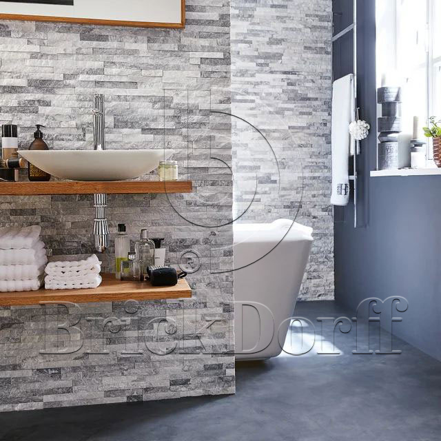 Кварцит бело-серый 1308g 600*150*10-20 мм, натуральный камень для интерьера и фасада BD