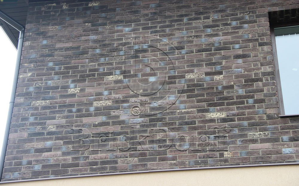 Клинкерная фасадная плитка облицовочная под кирпич Stroeher (Штроер) Steinlinge 377 platinbraun рельефная NF14, 240*71*14 мм