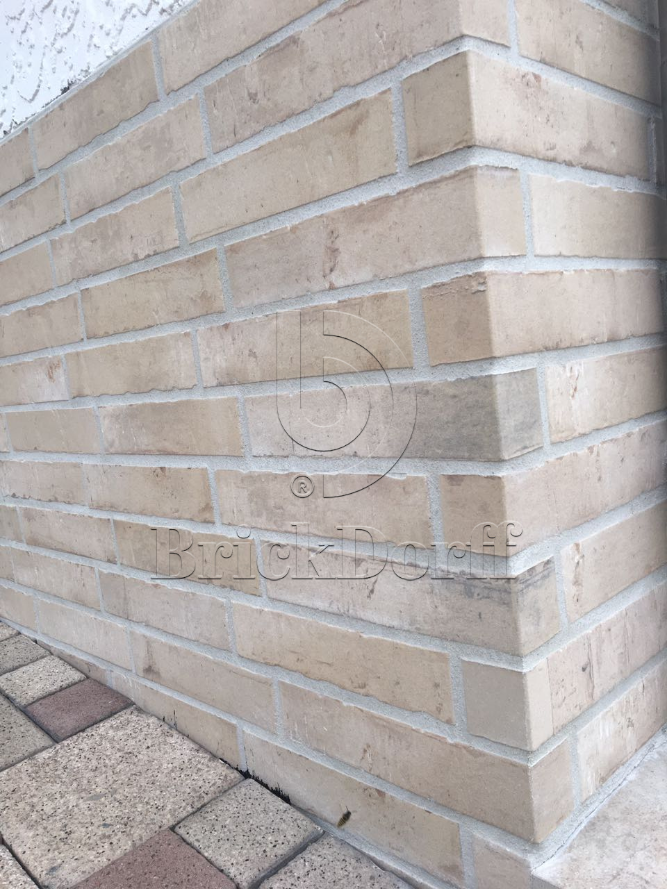 Клинкерная фасадная плитка облицовочная под кирпич Stroeher (Штроер) Kontur EG 470 beige engobiert рельефная, 240*52*12 мм