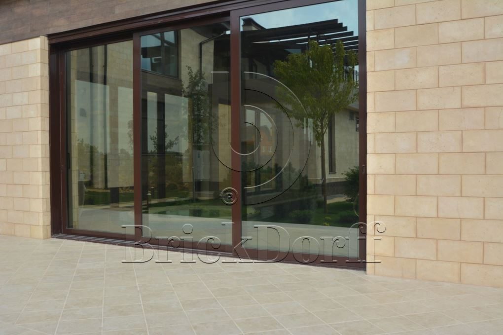 Фасадная облицовочная декоративная плитка травертин-касса 15