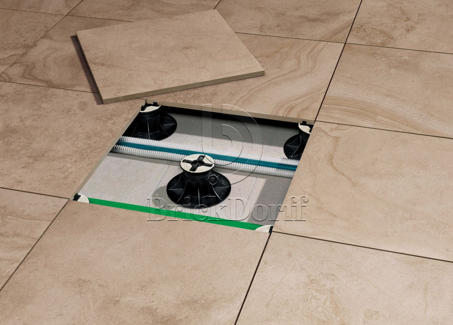 Плитка напольная уличная Cliff Bianco Lastra 20mm 600х600х20мм