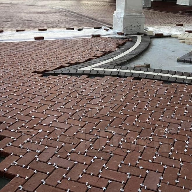 Тротуарная плитка / брусчатка Клинкерная ЛСР (RAUF Design) темно-красный "Эдинбург" 200*100*50 мм