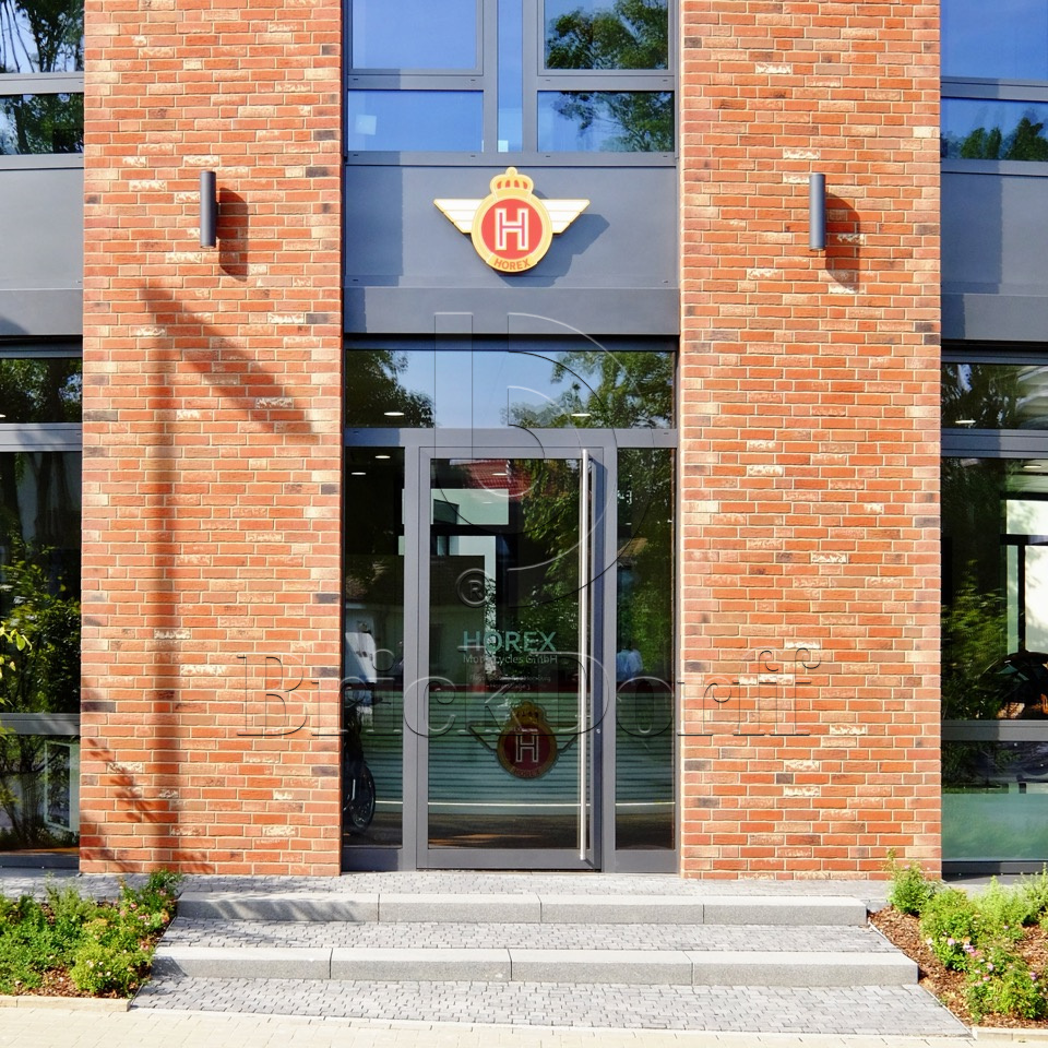 Клинкерная фасадная плитка облицовочная под кирпич Stroeher (Штроер) Steinlinge 374 shabbyrot рельефная NF14, 240*71*14 мм