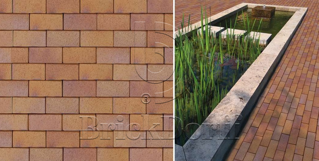 Тротуарная плитка / брусчатка Клинкерная ABC Herbstlaub-geflammt hell (Хербстлауб-гефламмт хелл), 200*100*52 мм