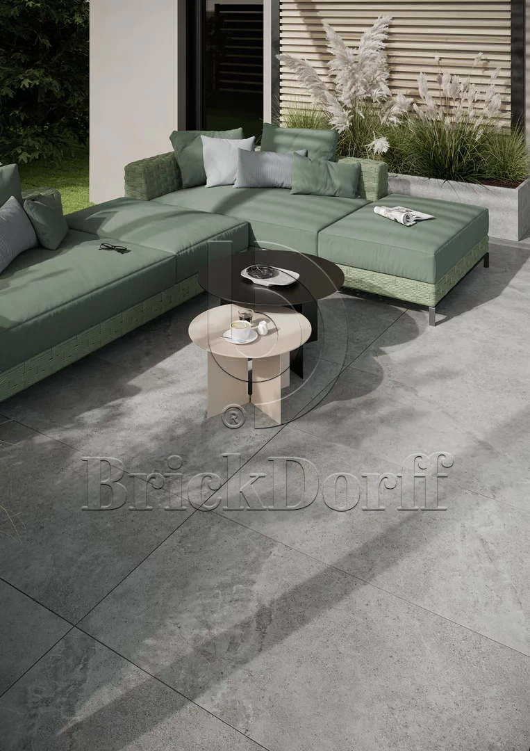 Authority Grey Gres 20 мм тротуарная плитка уличная, противоскользящая, керамогранитная 595*595*20 мм Paradyz