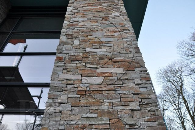 Камень грубый кварцит бежевый 550*200*20\40 мм, натуральный камень для фасада и интерьера BD