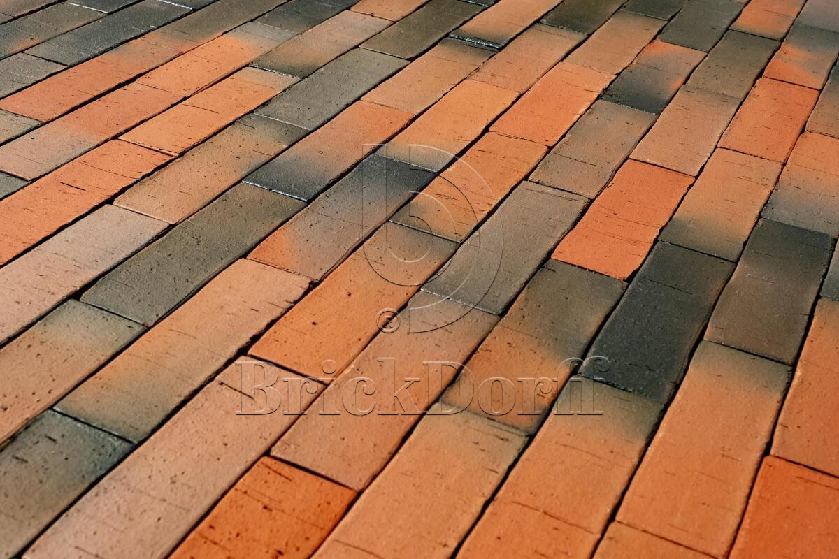 Регенсбург флэш, красная ригельная тротуарная плитка/брусчатка клинкерная 250*80*52 мм, пятый элемент