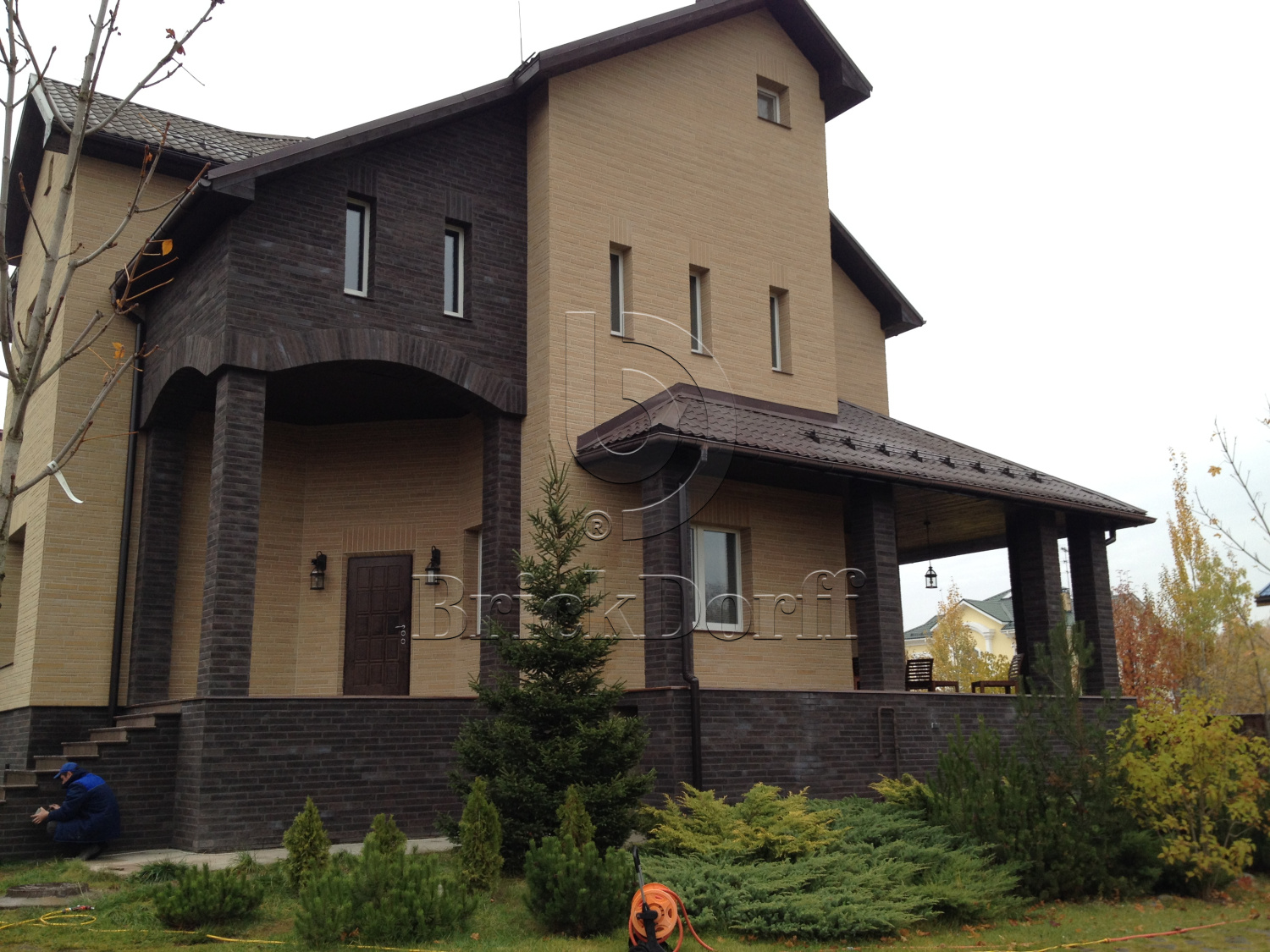 Клинкерная фасадная плитка облицовочная под кирпич Stroeher (Штроер) Zeitlos 355 sandschmelz рельефная NF14, 240*71*14 мм