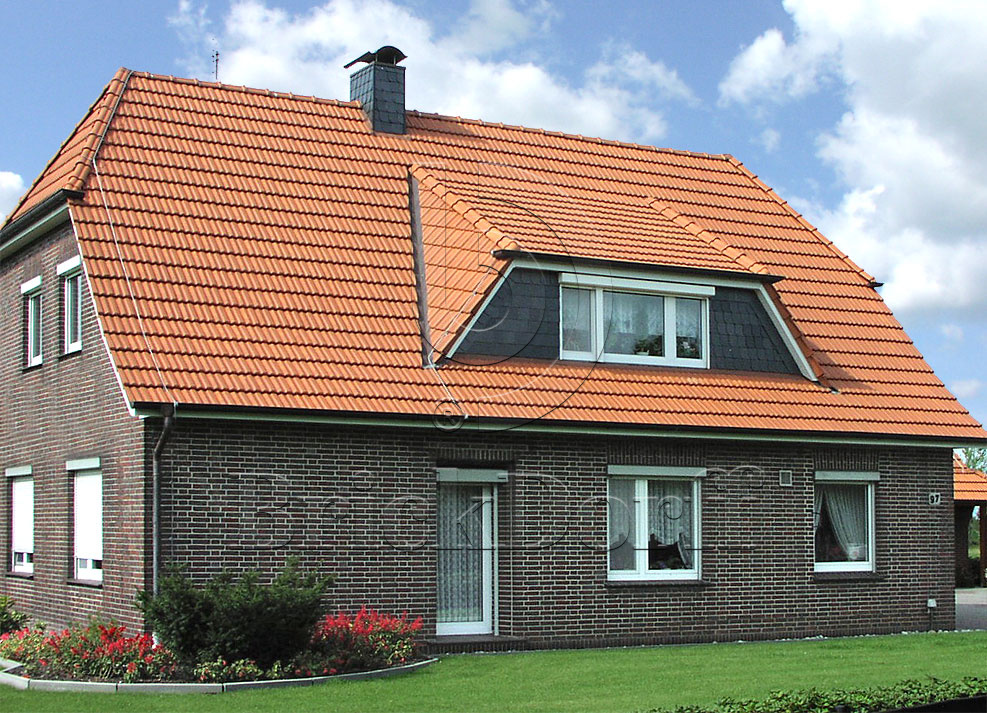 Керамическая черепица рядовая Roben Elsass натуральный красный