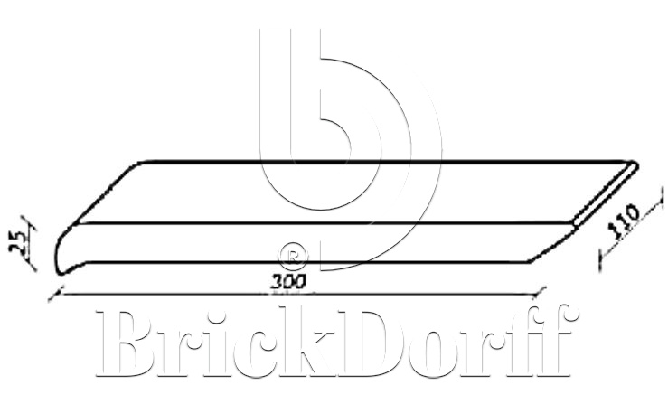 300*110*25 мм ОК30 вишневый Клинкерный подоконник - фасад дома ZG Klinker