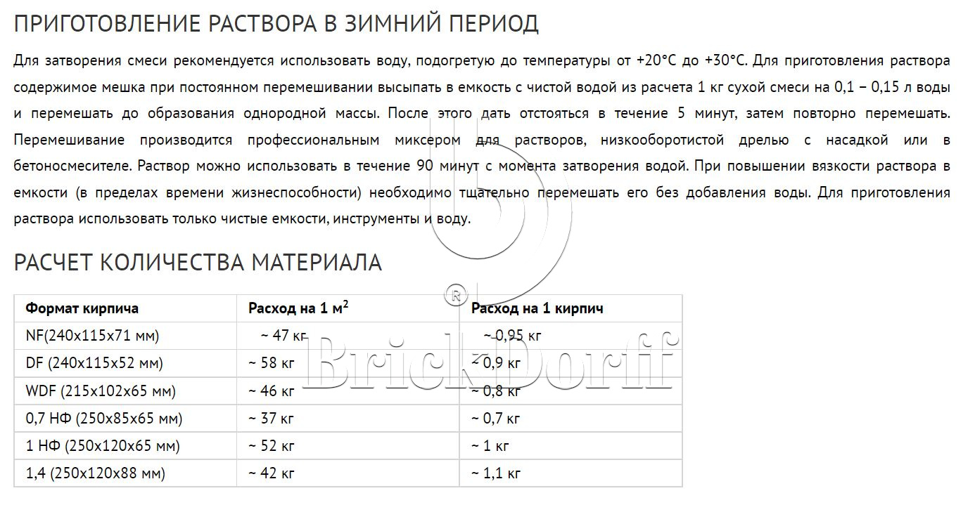 Кладочный раствор цветной для кирпича Perfekta Оптима ЗИМНЯЯ серия серый, 50 кг
