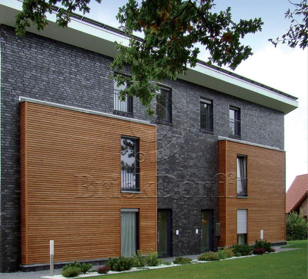 Кирпич облицовочный Клинкерный ABC 954 Hamburg schwarz-blau-bunt glatt 55NF 240*71*55 мм