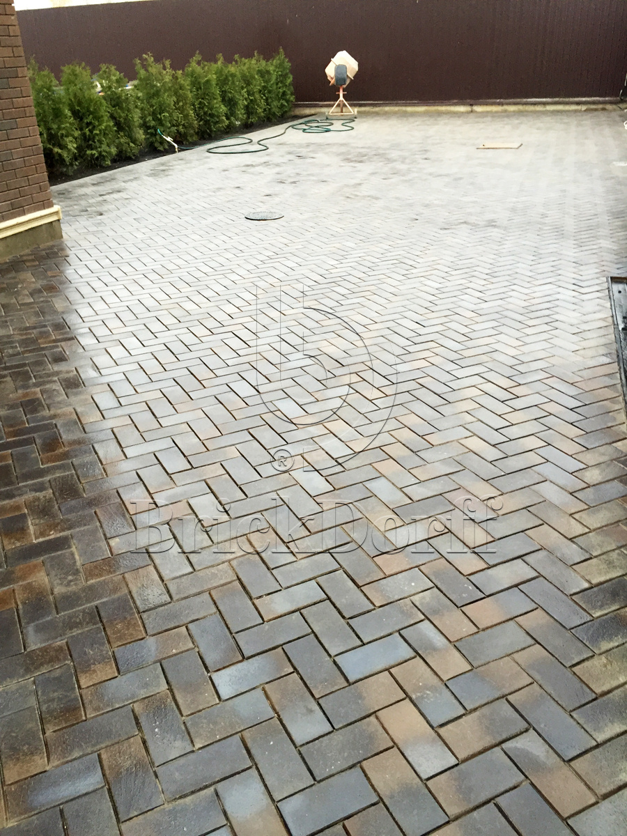 Тротуарная плитка / брусчатка Клинкерная ABC Lederfarben black (Ледерфарбен блакк) 200*100*40 мм