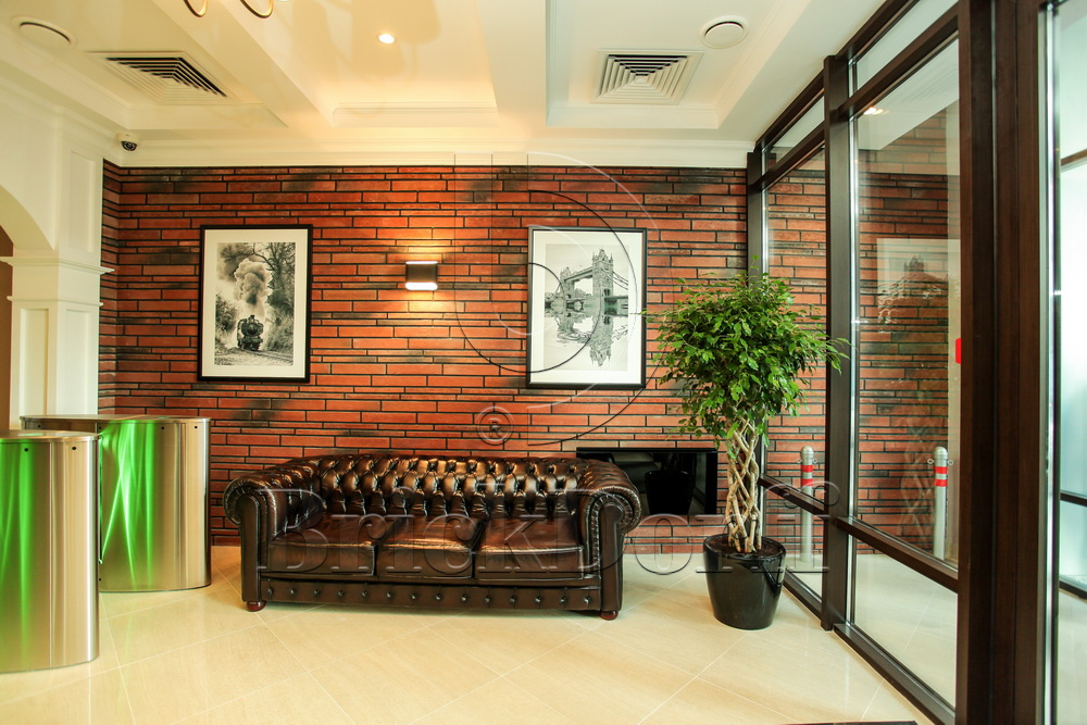 Клинкерная фасадная плитка облицовочная под кирпич Stroeher (Штроер) Zeitlos 353 eisenrost рельефная NF14, 240*71*14 мм