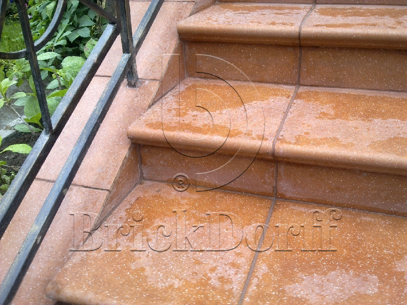 Клинкерная Плитка напольная противоскользящая Stroeher KERAPLATTE ROCCIA 841 rosso 240*115*10 мм