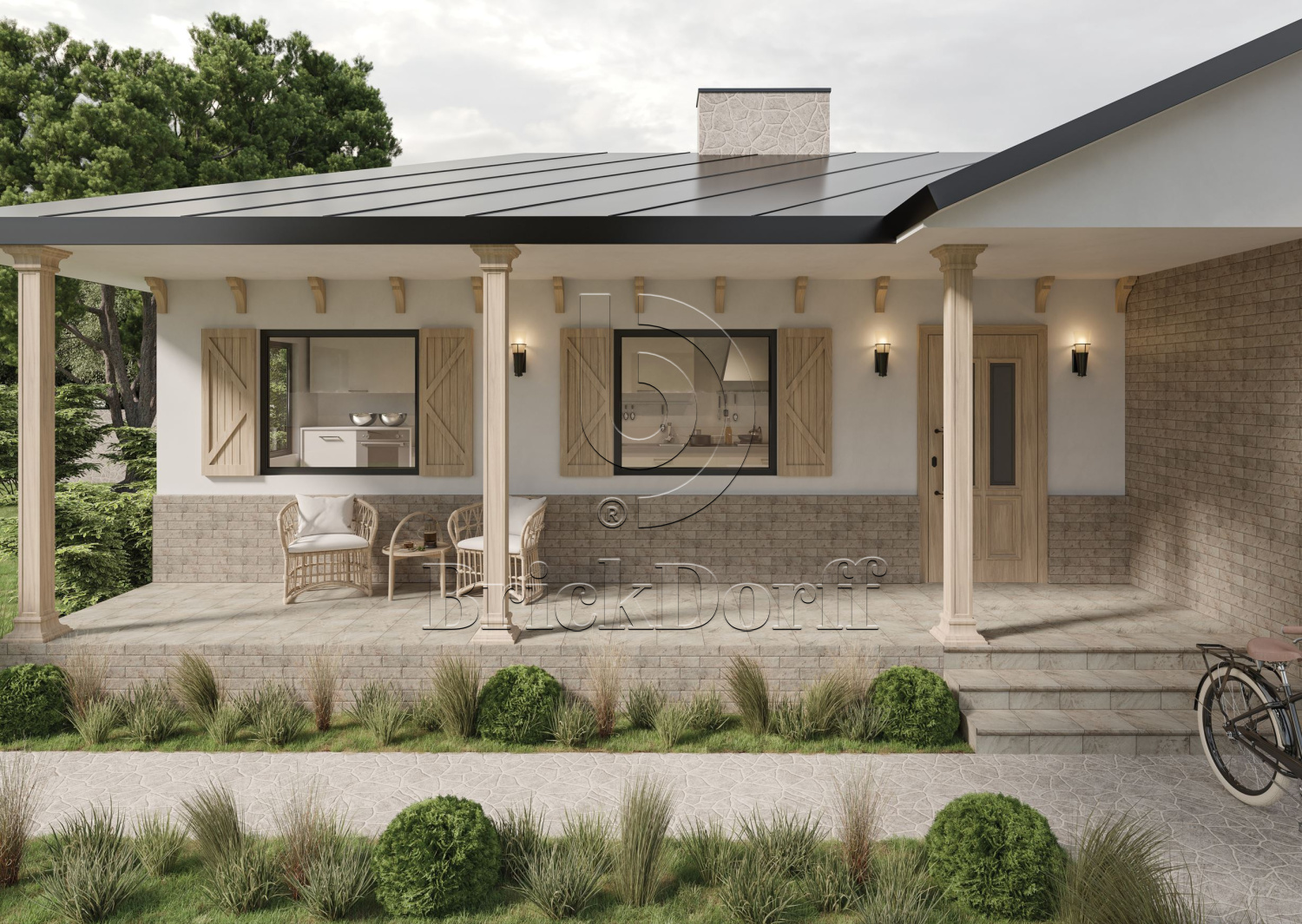 Mattone Pietra Beige клинкерная ступень с насечками плоская противоскользящая 300x300x11 мм