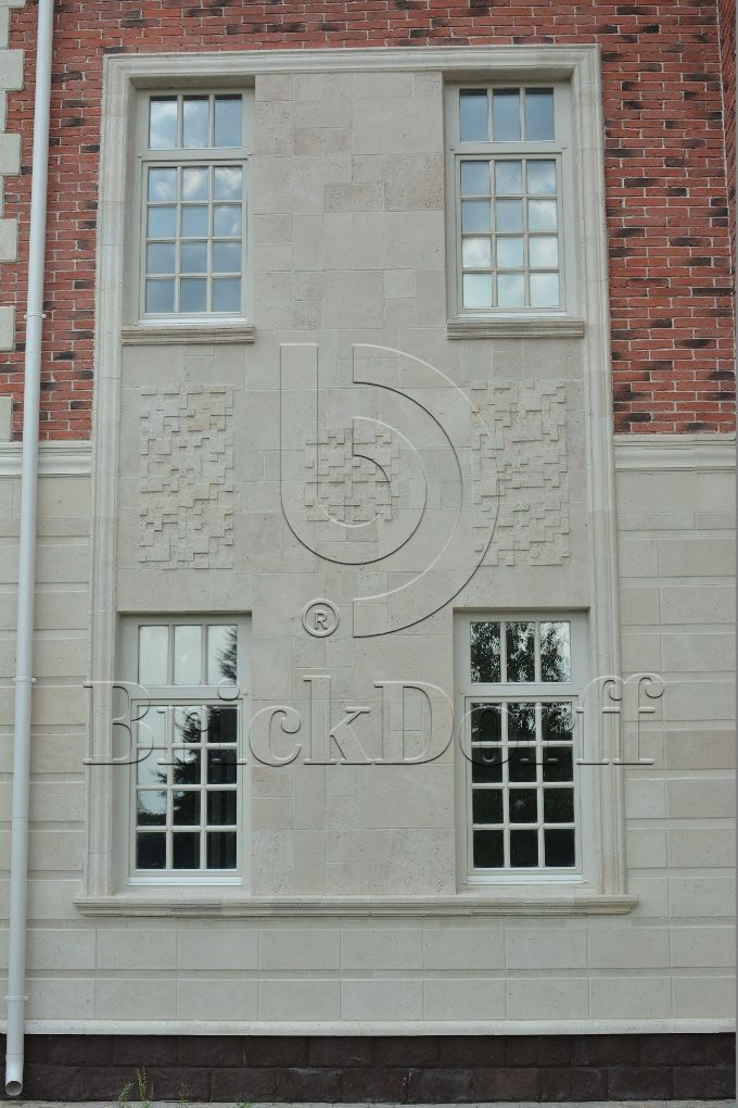 Фасадная облицовочная декоративная плитка травертин-касса 15