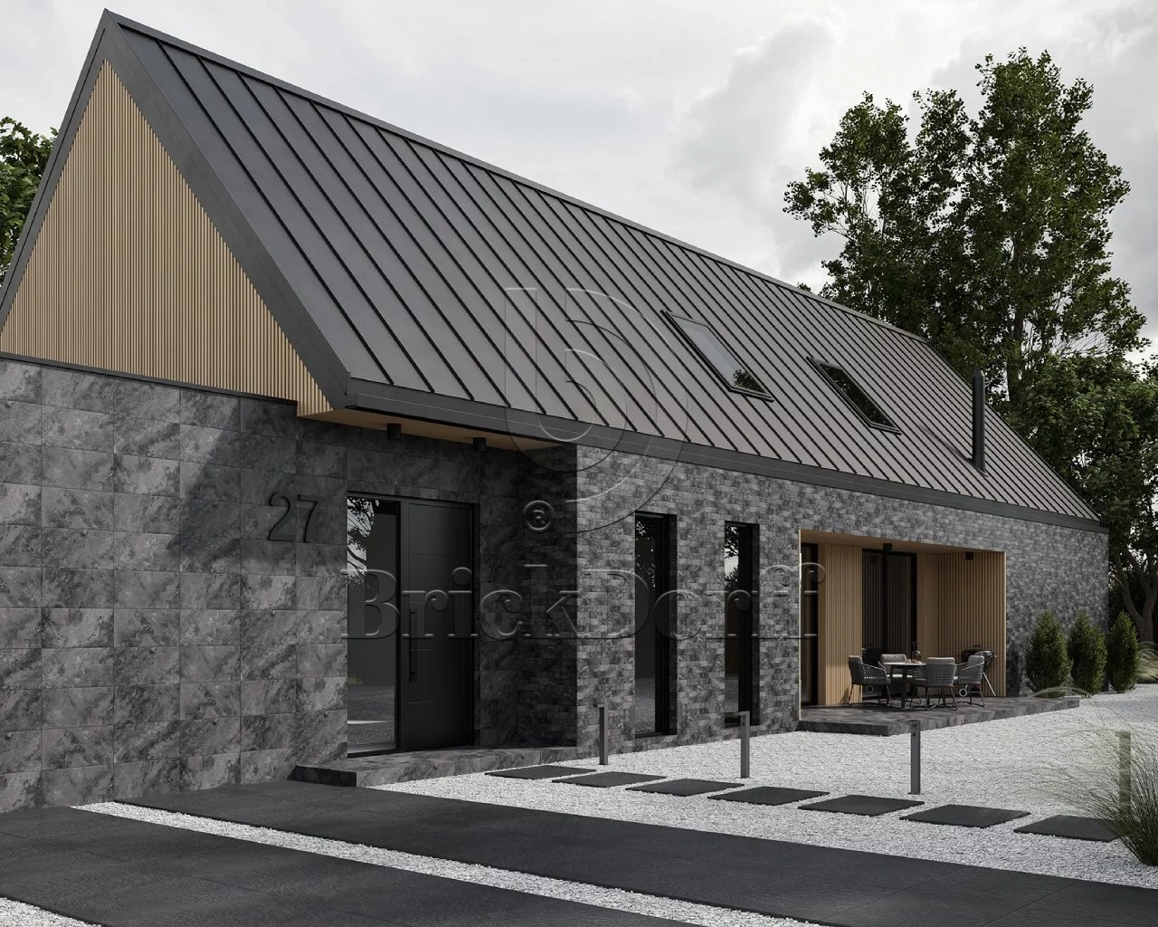 Ardis Dark 600*300*8,5 мм клинкерная плитка большеформатная для фасада и цоколя