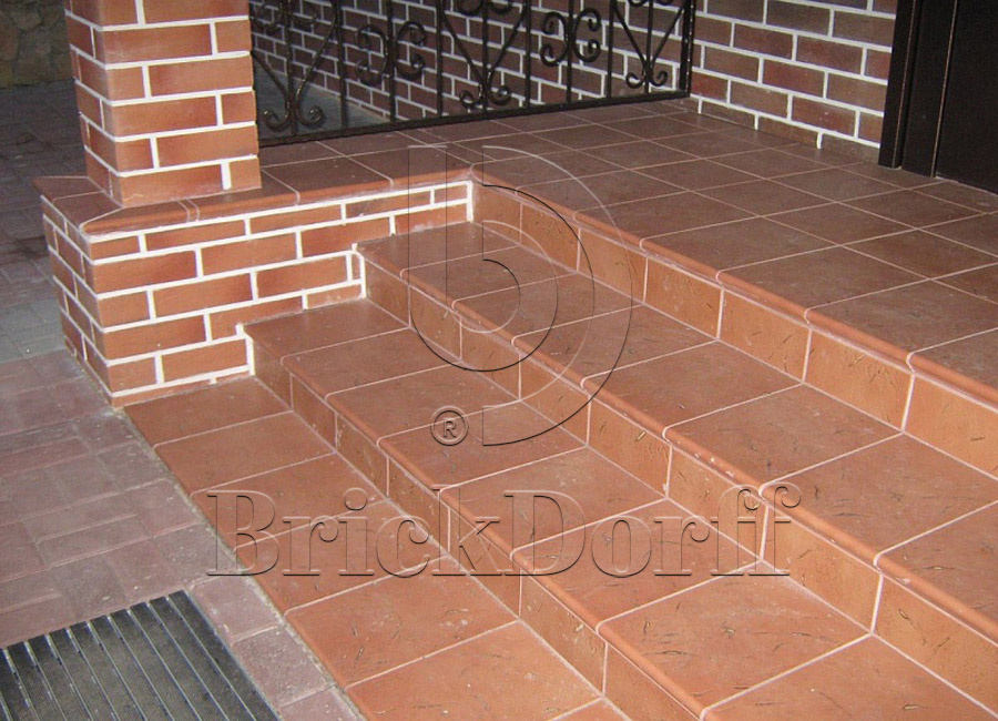 Клинкерная ступень Флорентинер противоскользящая плитка ABC Antik Kupfer 335*240*10 мм