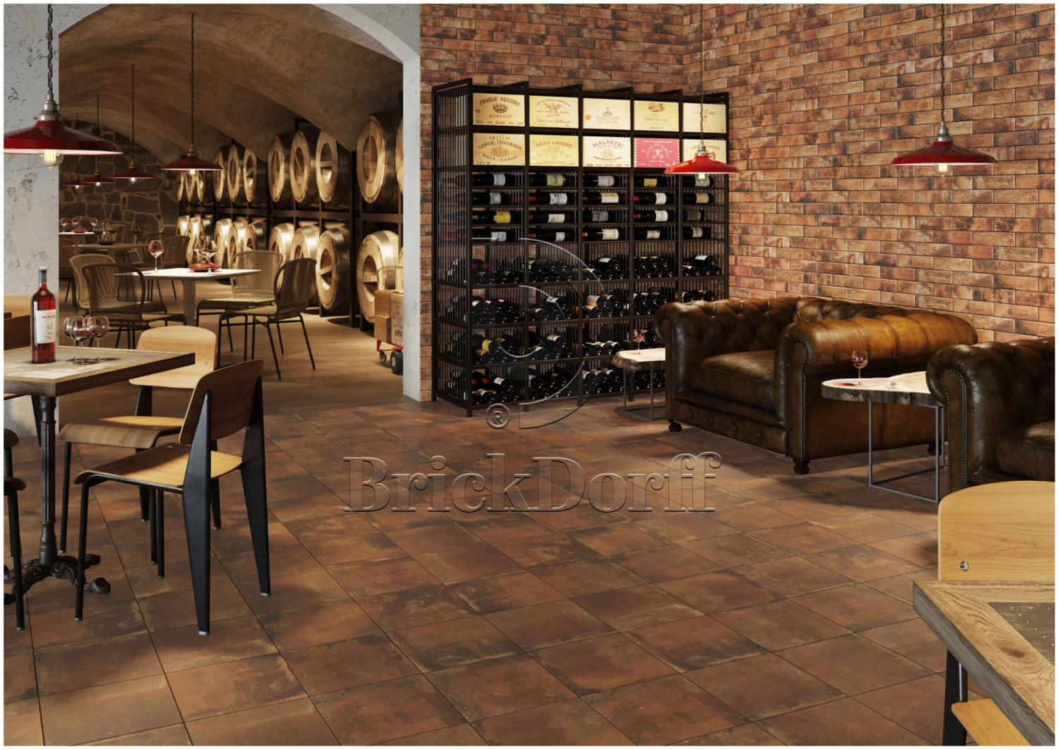 Клинкерная ступень с насечками противоскользящая плитка Cerrad Podloga Piatto red 300*300*9 мм